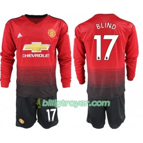 Billige Fotballdrakter Manchester United BLIND 17 Barn Hjemmedraktsett 2018/19 Langermet